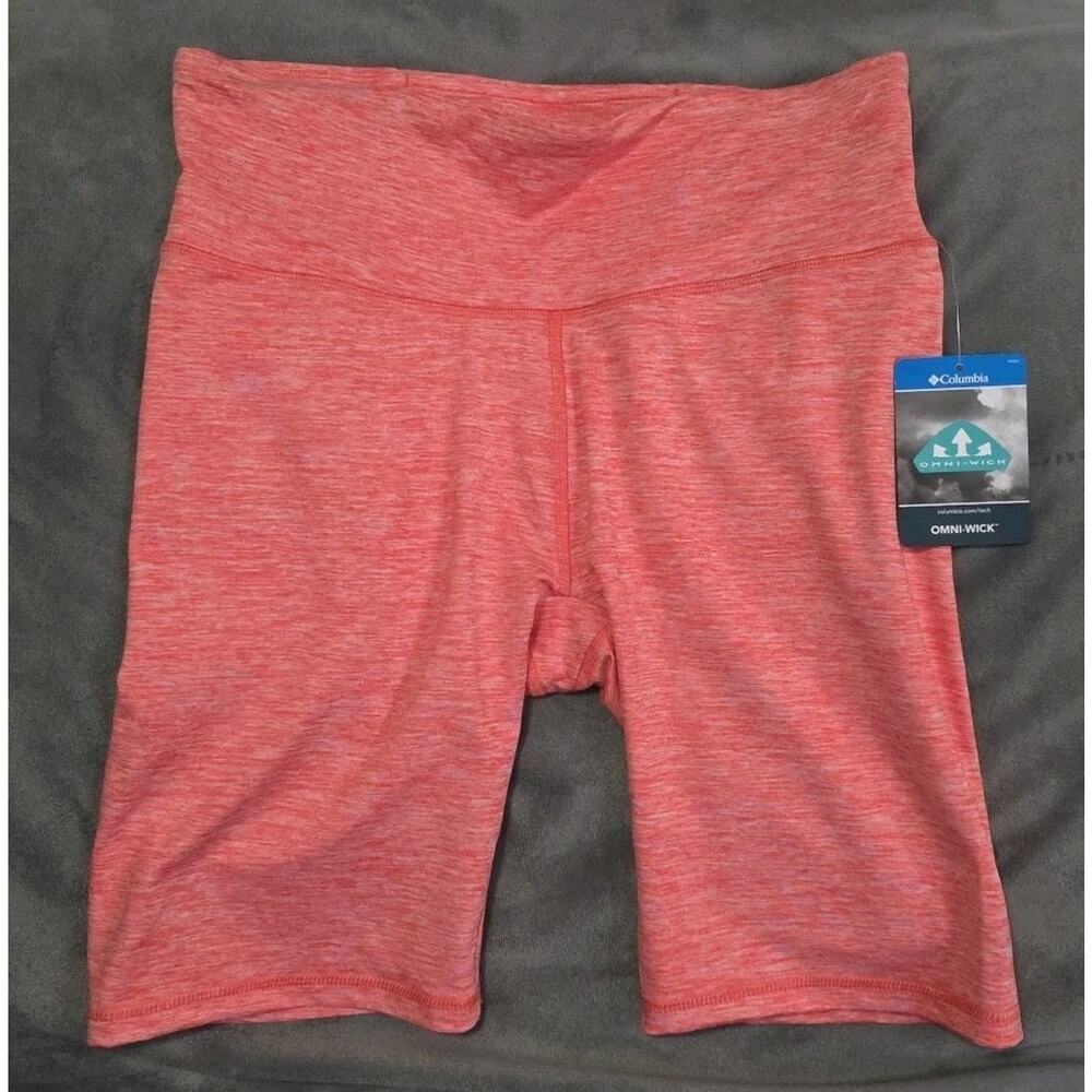 Columbia Women's Sloan Ridge Exercise Biker Short Pink Sz. M 9" Inseam Omni-wick